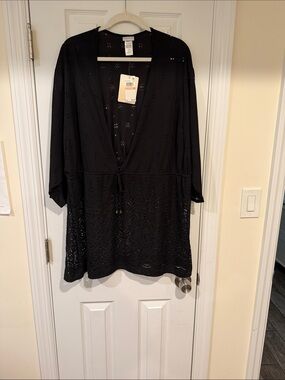 Dotti Black Eyelet Swim Coverup